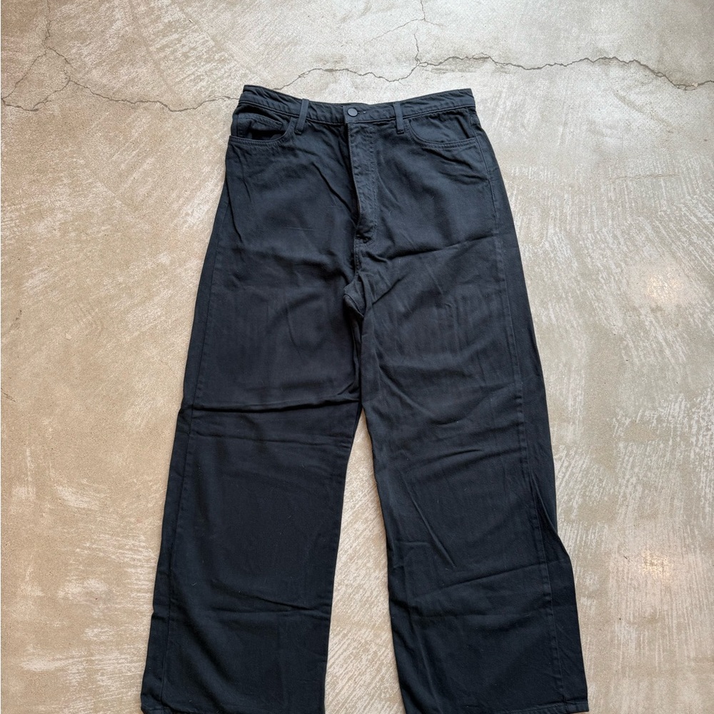 OZMA Mara Wide Leg Denim in Washed Black size 31.